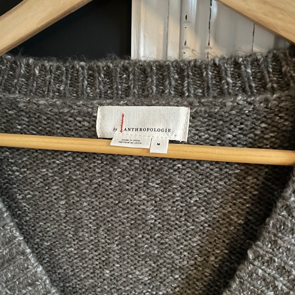 ANTHROPOLOGIE Maggie Bell Sleeve Sweater Grey - Picture 6 of 8